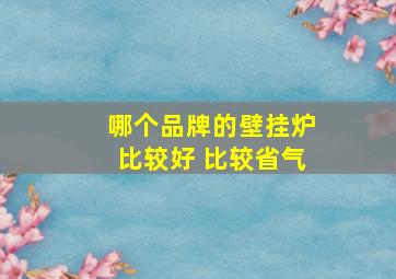 哪个品牌的壁挂炉比较好 比较省气